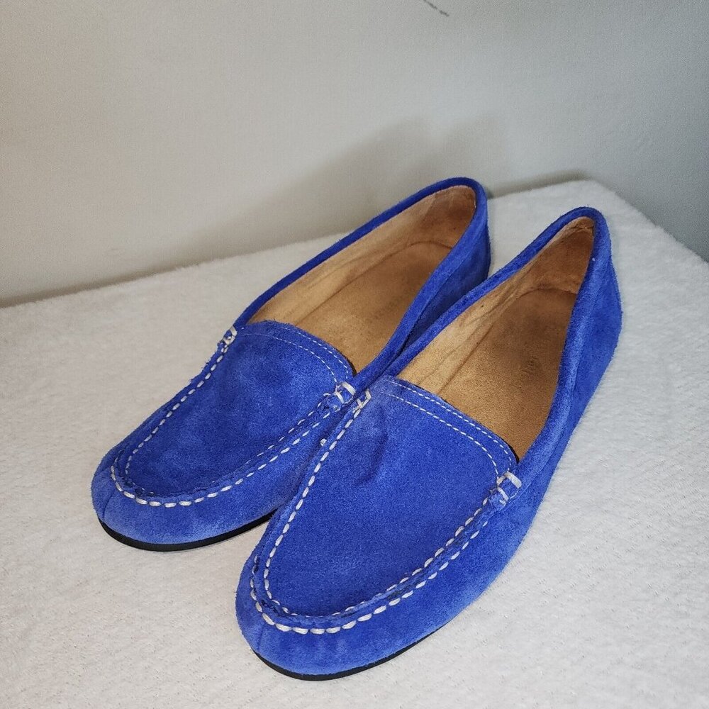 Comfy Naturalizer Women’s Simmons Suede Loafers Slip On Sapphire Blue Size 7.5